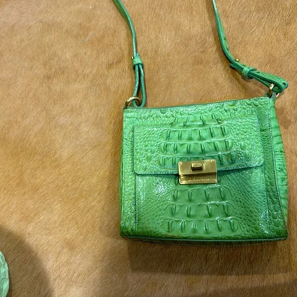 Brahmin Bags Brahmin Green Alligator Skin Shoulder Bag Brand